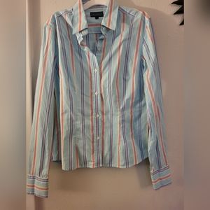 Bright stripe button down shirt